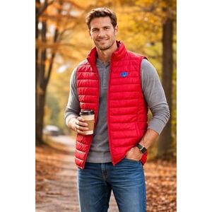 SaddleBred Big & Tall LT Red Lava Down Puffer Vest Packable NWT